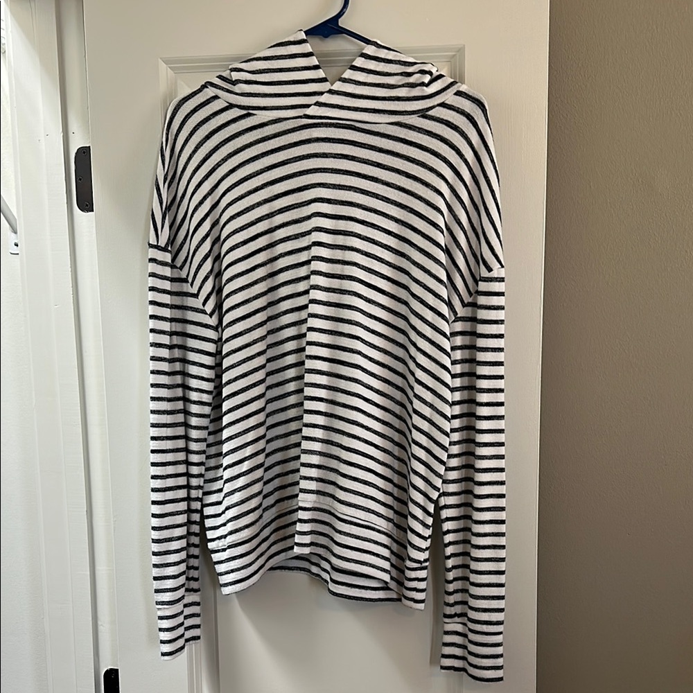 A New Day Black and White Striped Hoodie
